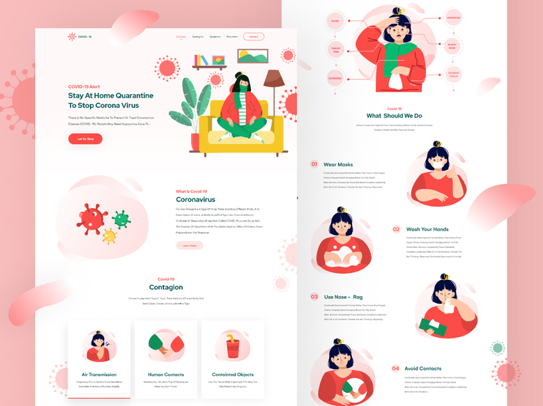 Corona Virus (Covid-19) Landing Page Figma Free