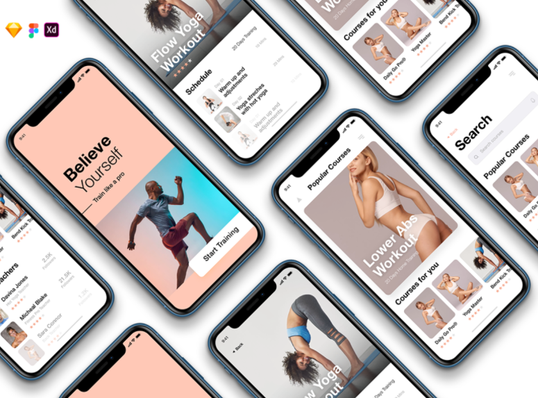 Free Workout App Sketch XD And Figma Figma Free