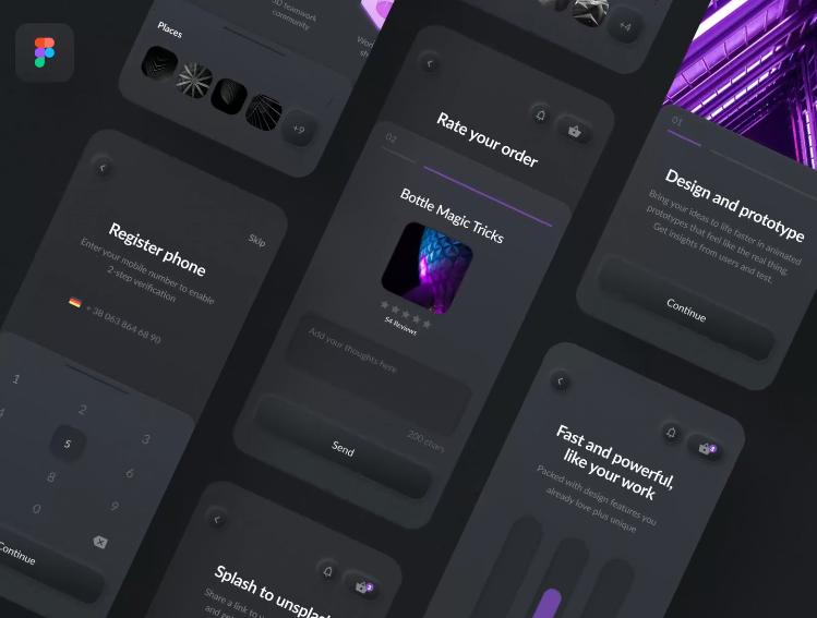 Freebie Neumorphic / Skeuomorphic Dark Elements – Figma Figma Free