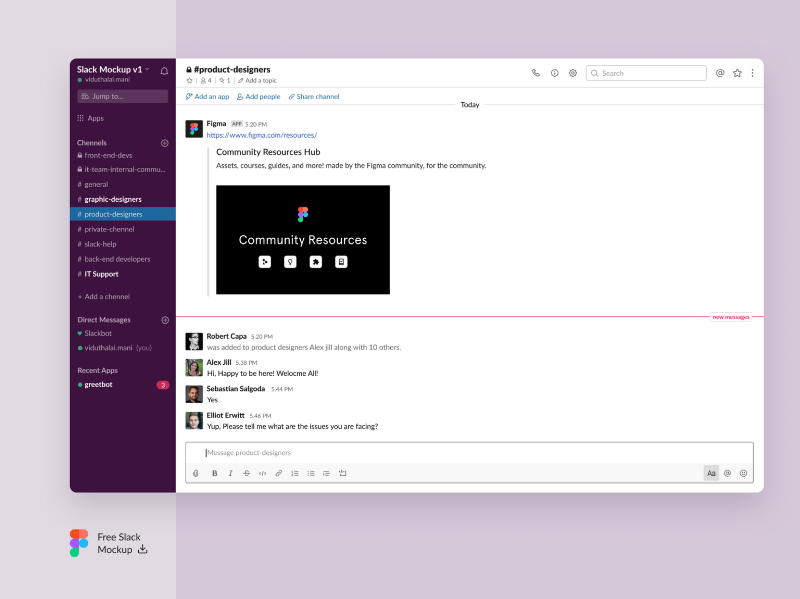 Slack Mockup – Free Figma File Figma Free