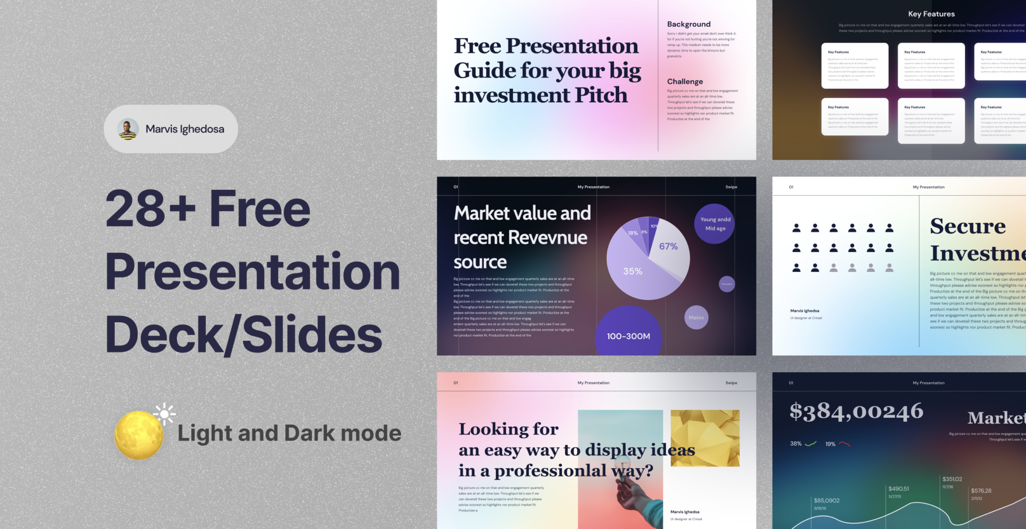 Current image: Free Pitch Presentation Design Template Figma Free
