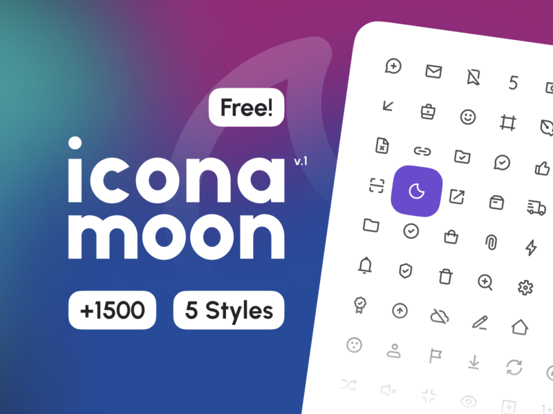 IconaMoon +1500 Icons in 5 Styles Figma Free