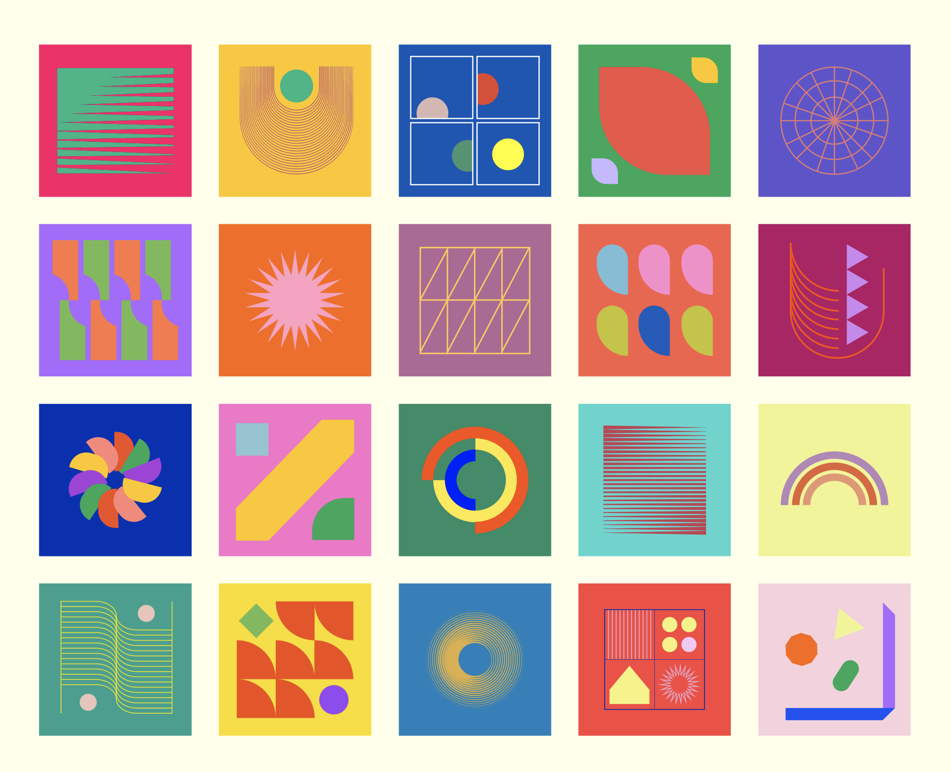 Colorful Geometric Shapes Figma Free