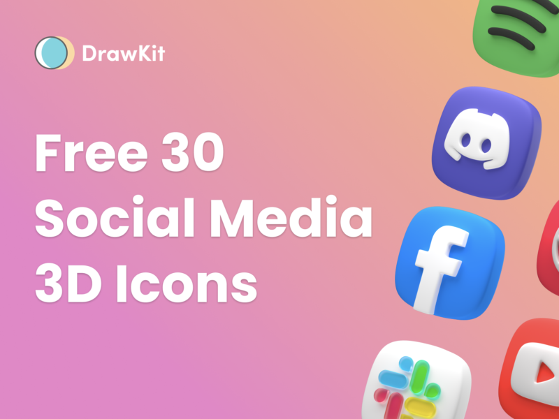 Free Social Media 3D Icons Figma Free