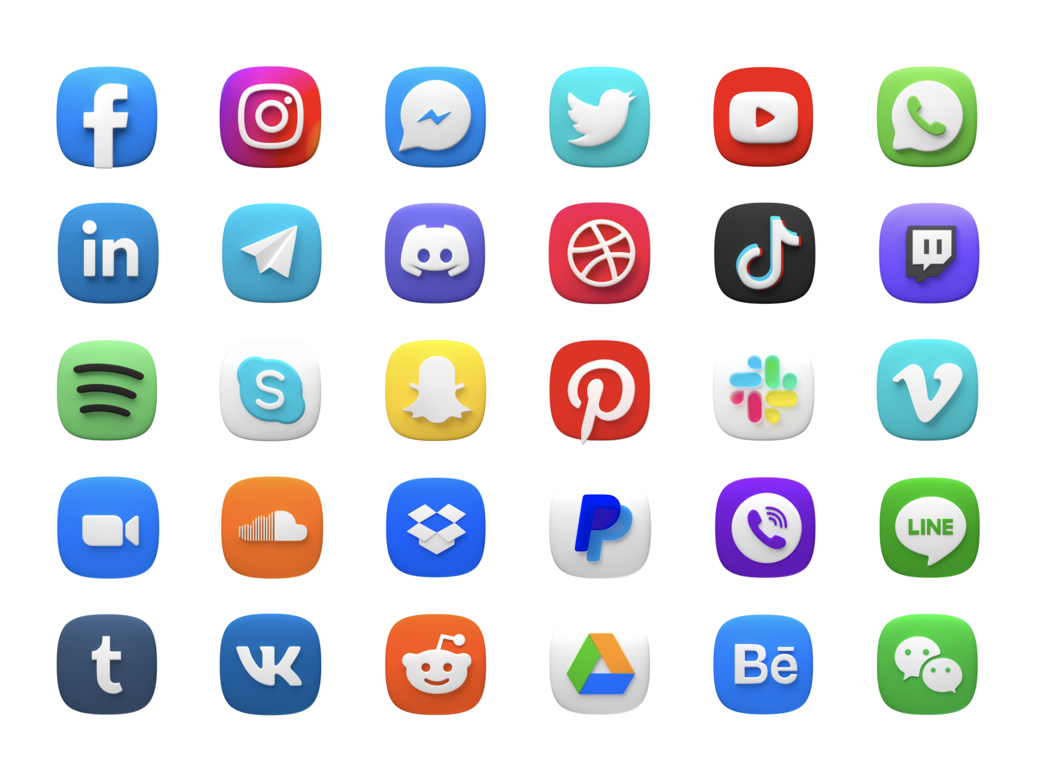 Free Social Media 3D Icons Figma Free
