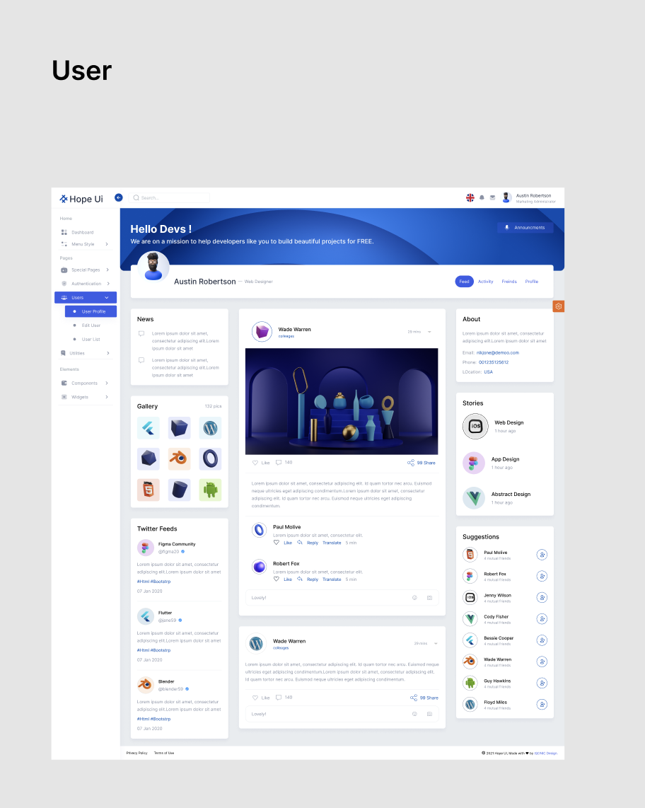 Hope UI Admin | Free Open Source Bootstrap 5 Admin Template Figma Free ...