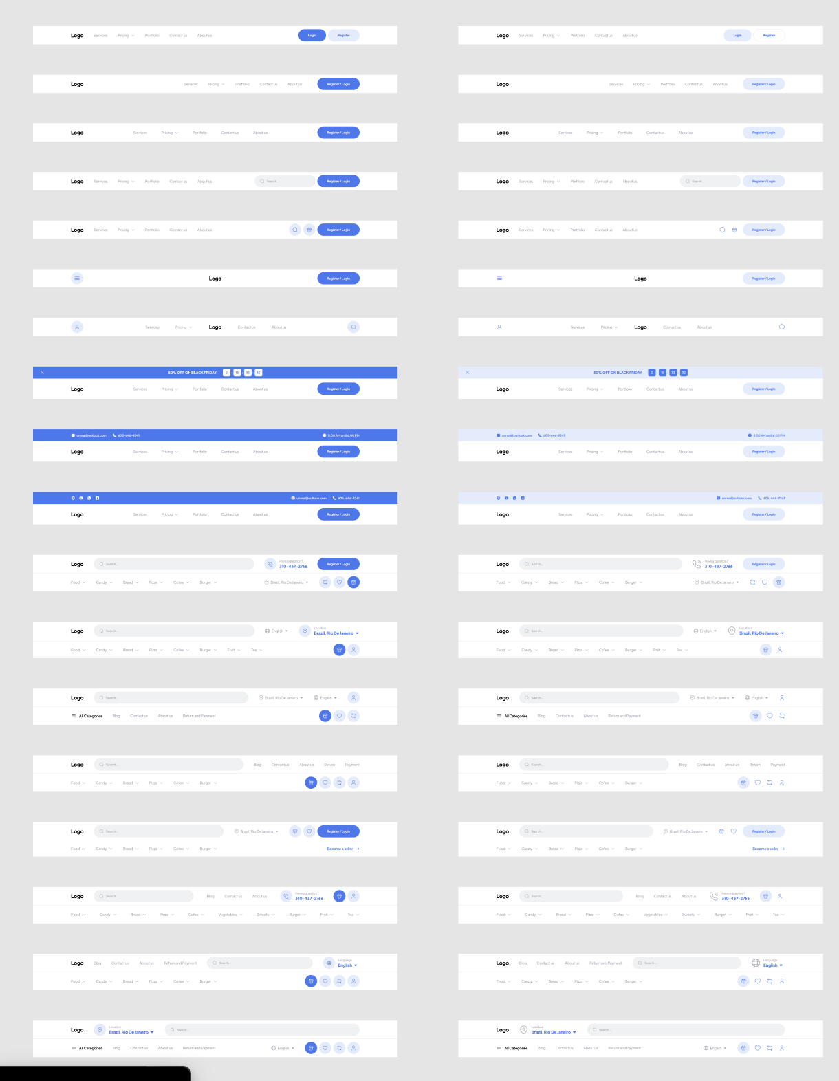 FeaderLab + 200 pre-built Header & Footer Figma Free Download