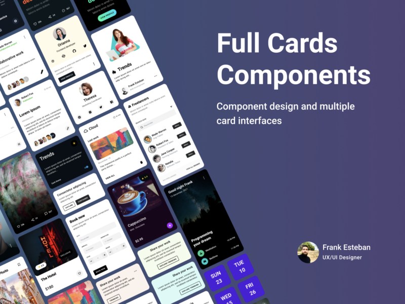 Card Components Free UI Kit for Figma Free - Figma Free & Premium UI Kits