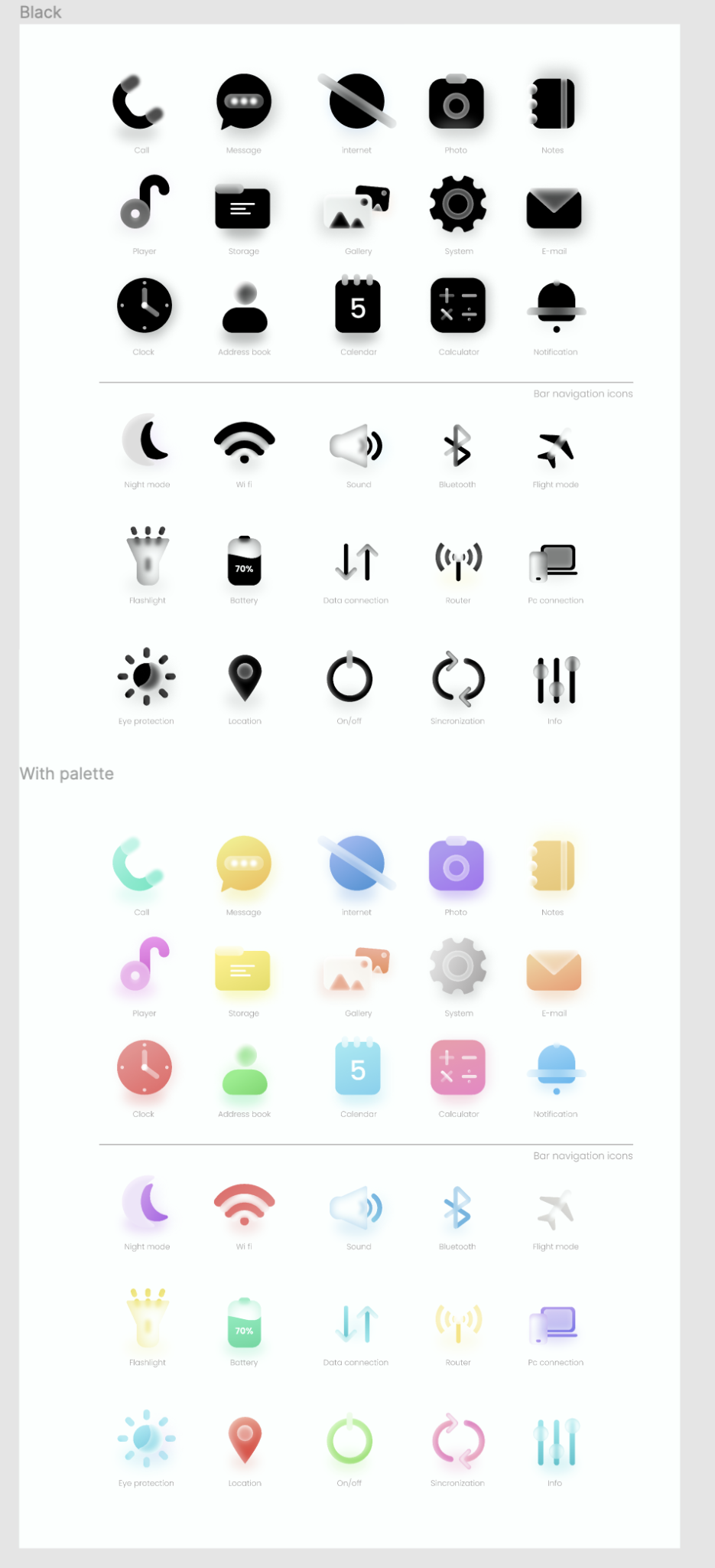 Kit Icons - (Glassmorphism style) Figma Free - Figma-free.com