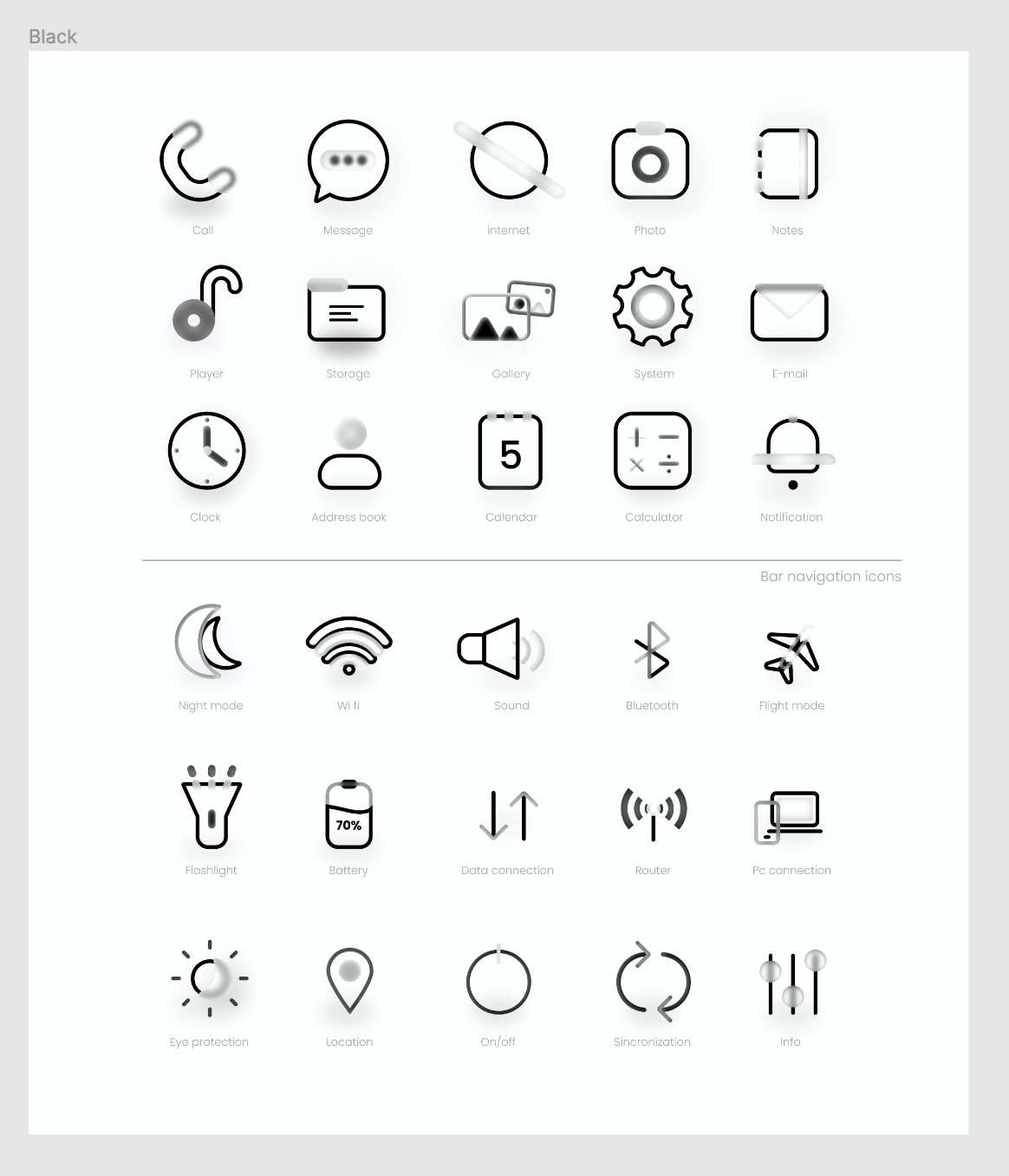 Kit Icons - (Glassmorphism style) Figma Free - Figma-free.com