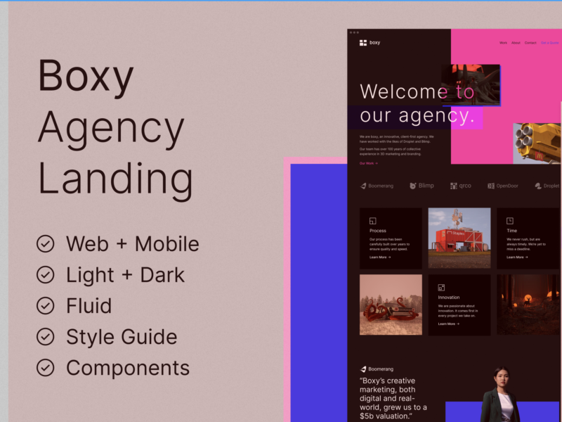 Boxy – Agency Corporate Creative Fluid Web Figma-free.com