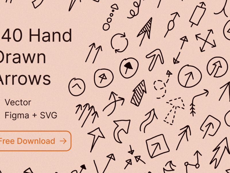 140 Hand Drawn Arrow Vector Icon Set Figma Free