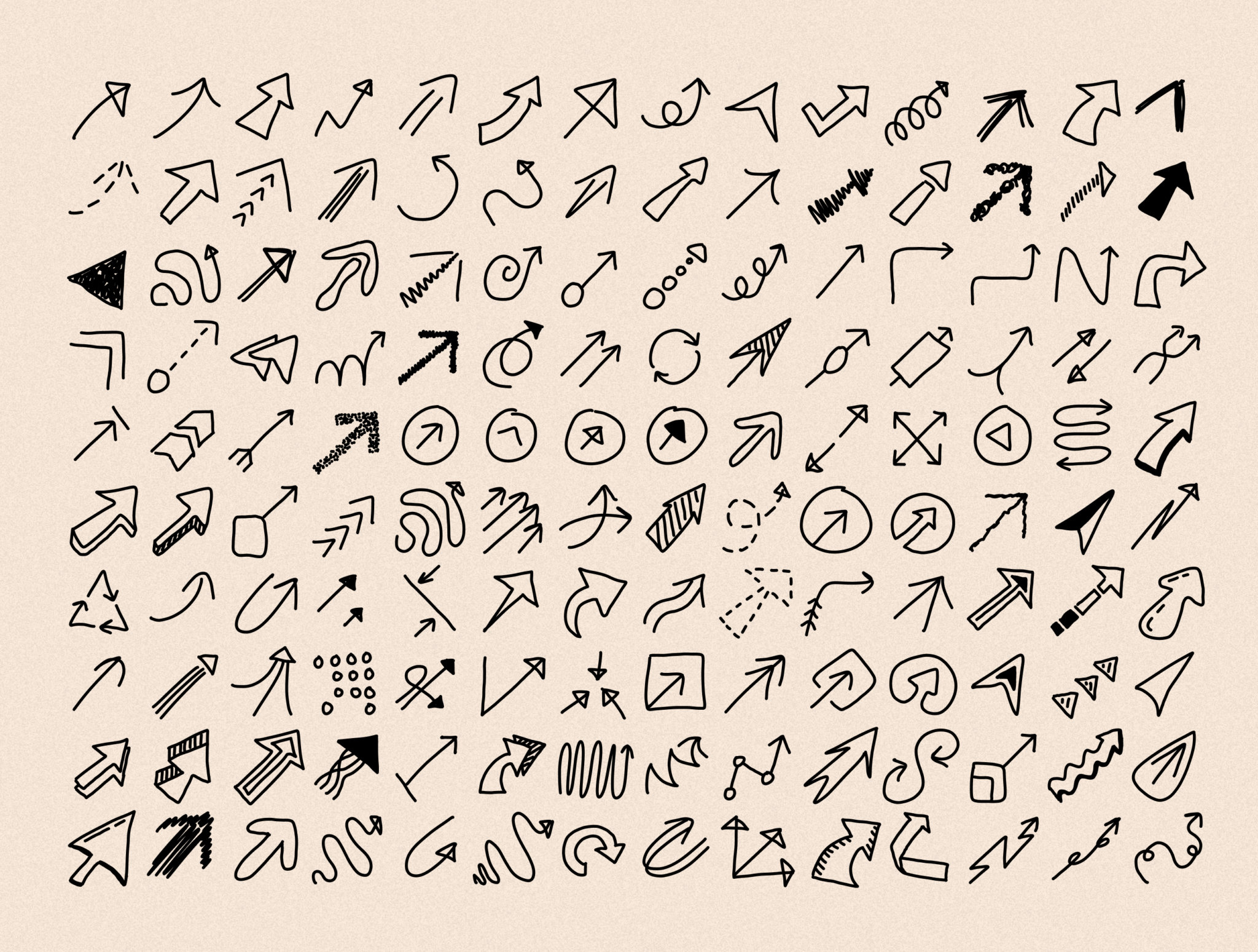 140 Hand Drawn Arrow Vector Icon Set Figma Free