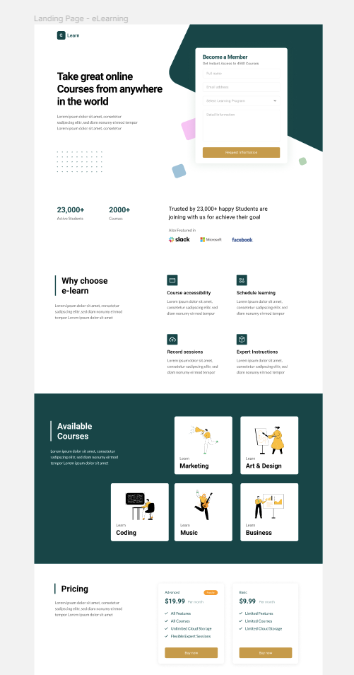 Free Landing Page UI Kit Figma Free