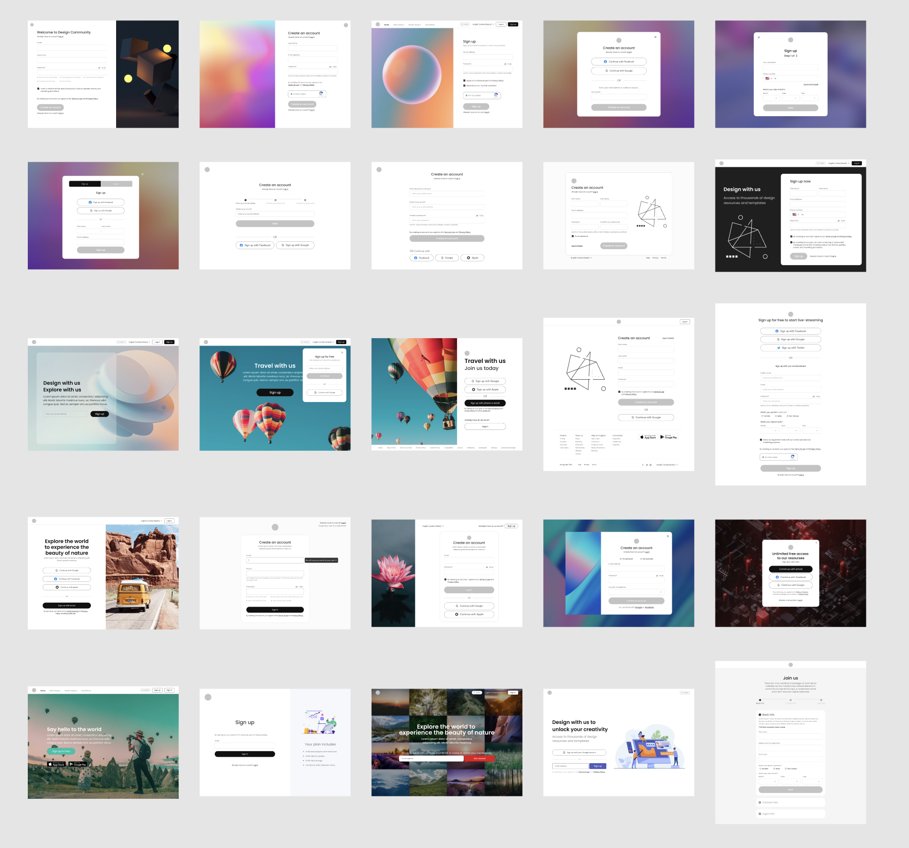 50 Web Sign up/log in designs Figma Download