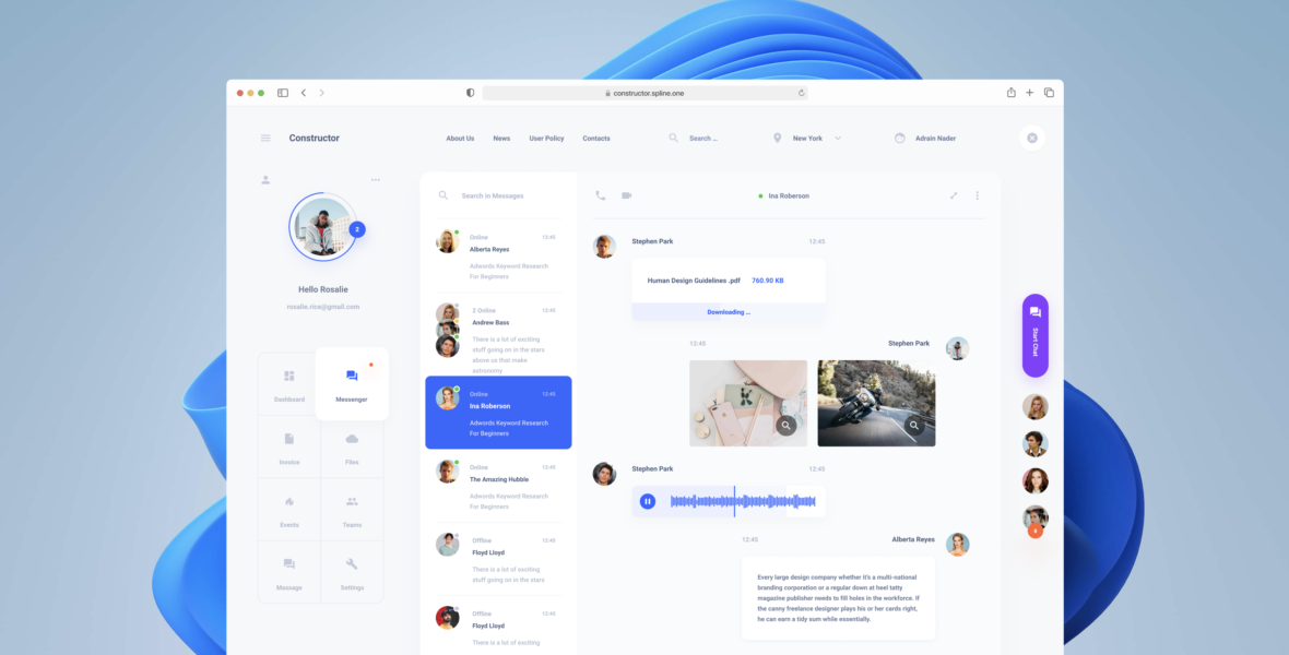 Dashboard Messenger UI - Figma Free & Premium UI Kits