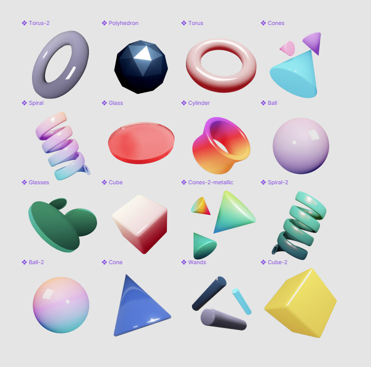 Free 3D geometric objects Figma Free