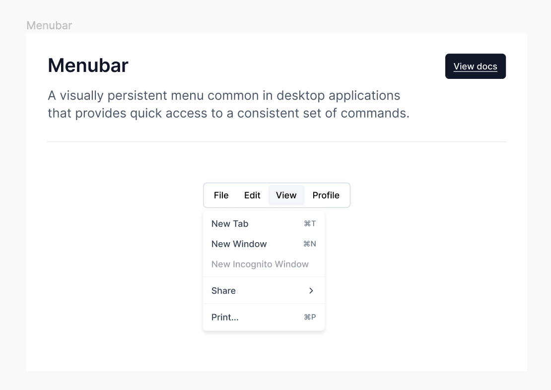 A visually persistent menu common in desktop applications that provides quick access to a consistent set of commands.