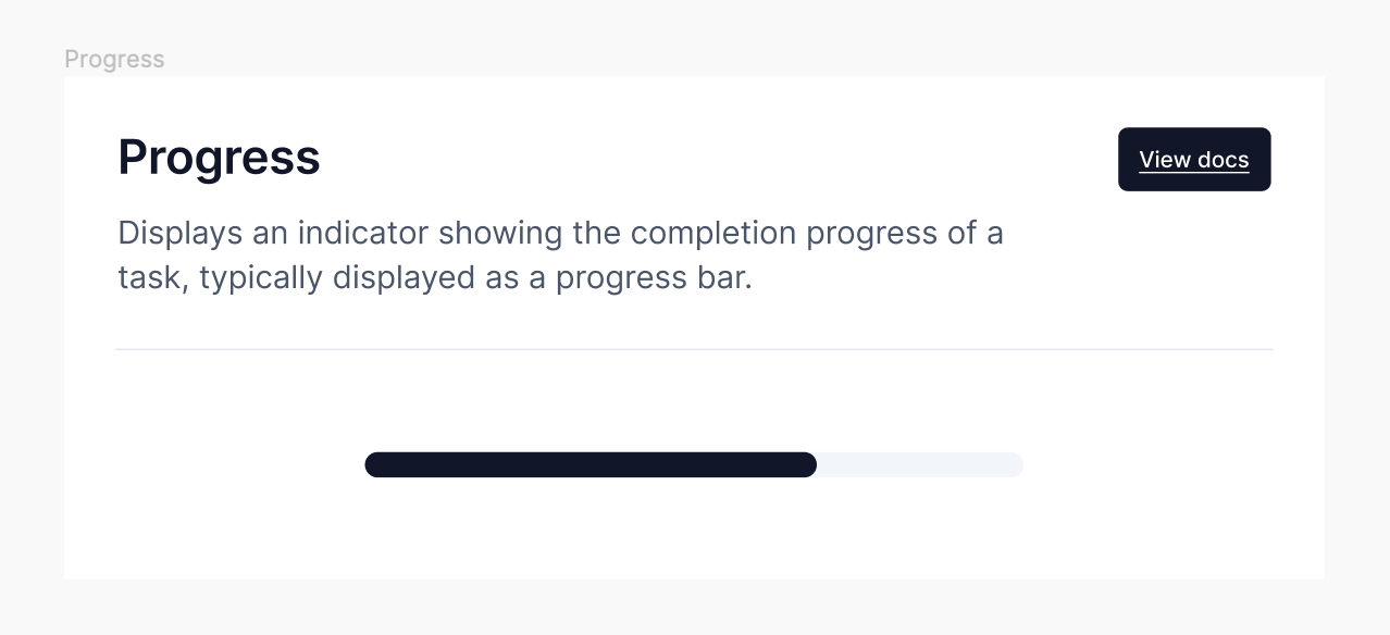 Displays an indicator showing the completion progress of a task, typically displayed as a progress bar.