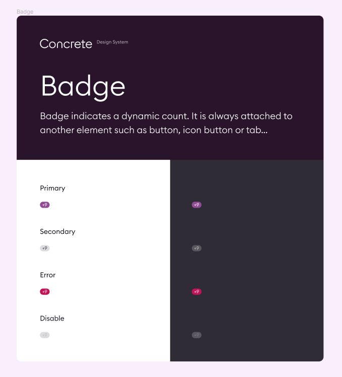 Badge Concrete - Design System