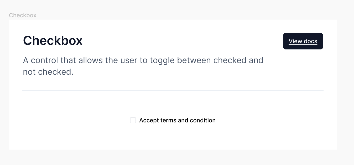 A control that allows the user to toggle between checked and not checked.