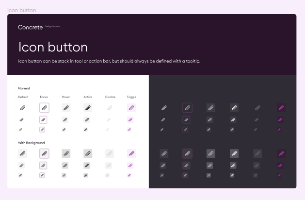Button & Icon button Concrete - Design System