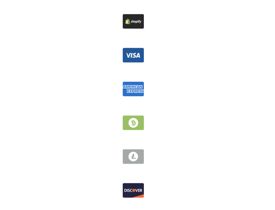 A Collection of various payment options from some of the most popular vendors