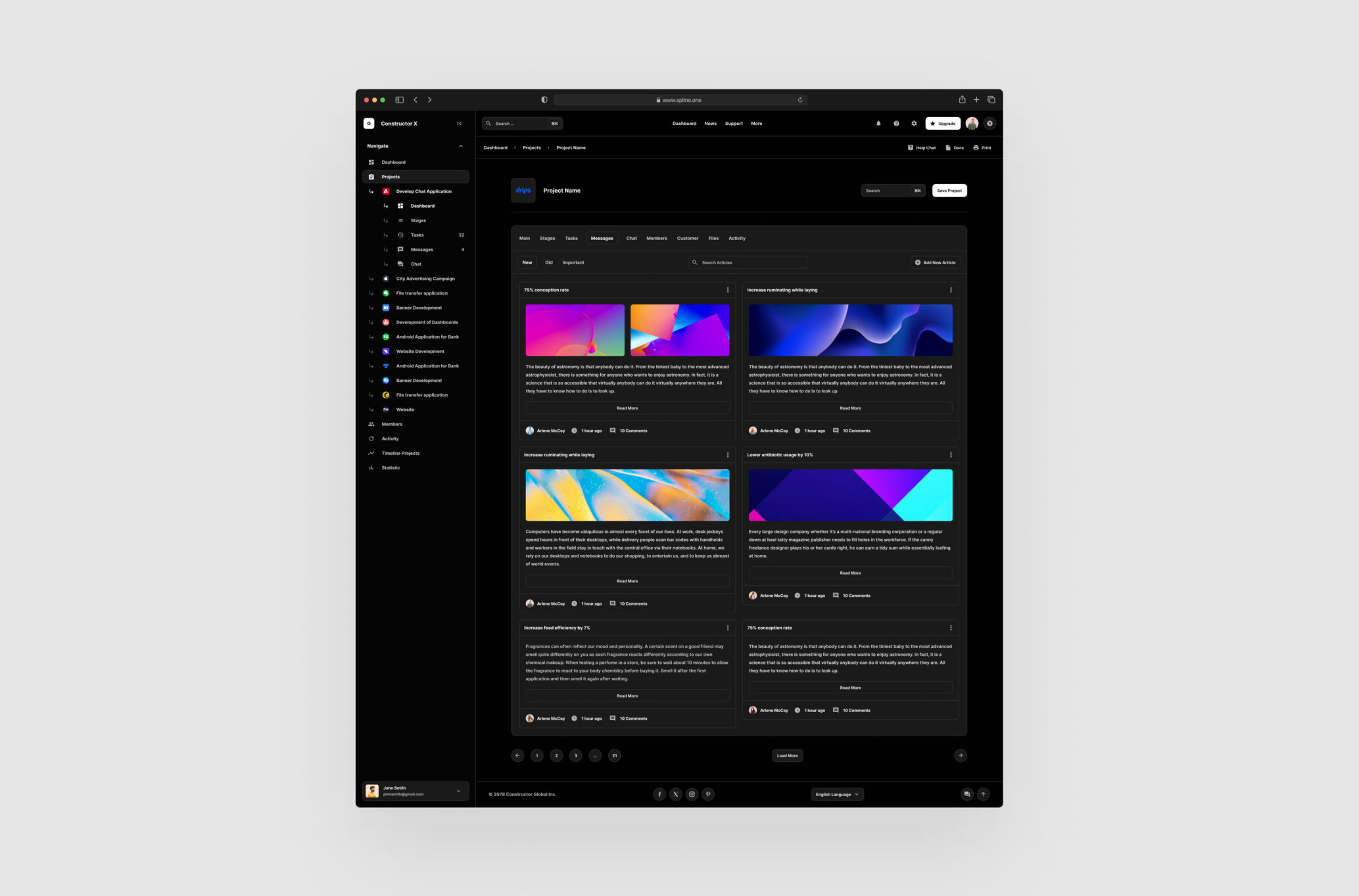 Project Dashboads for Figma