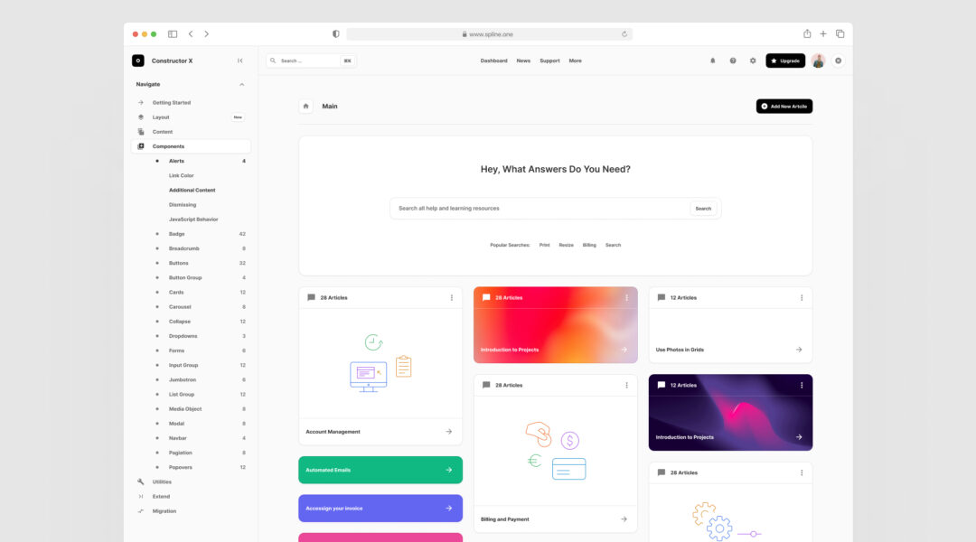 Kowledge Base Dashboards for Figma Download
