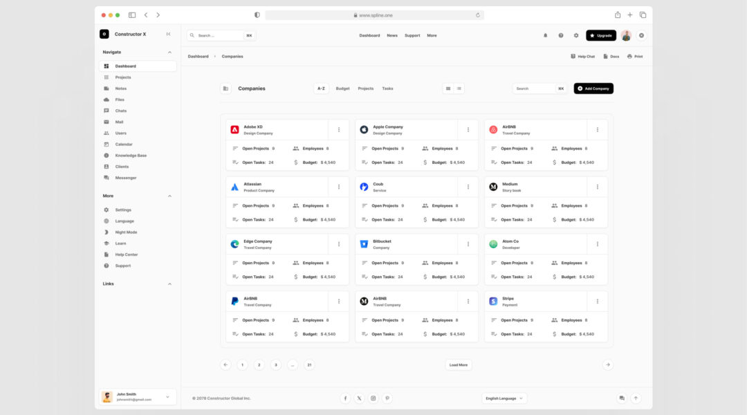 Clients Cards Dashboards for Figma Free