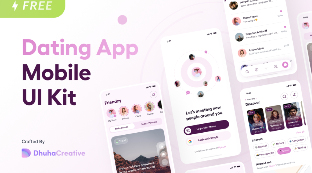  Friendzy – Dating Mobile App UI Kit