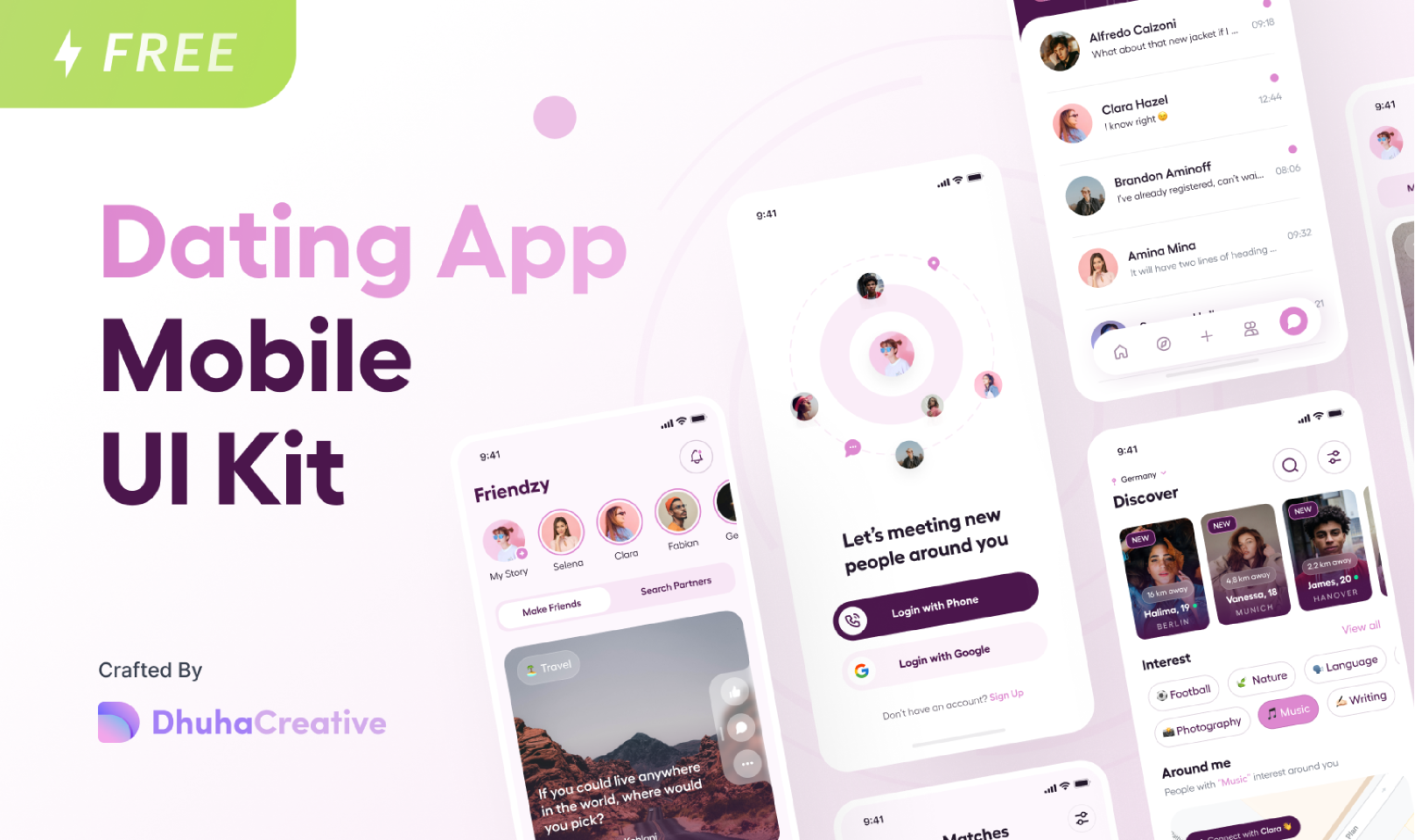  Friendzy – Dating Mobile App UI Kit