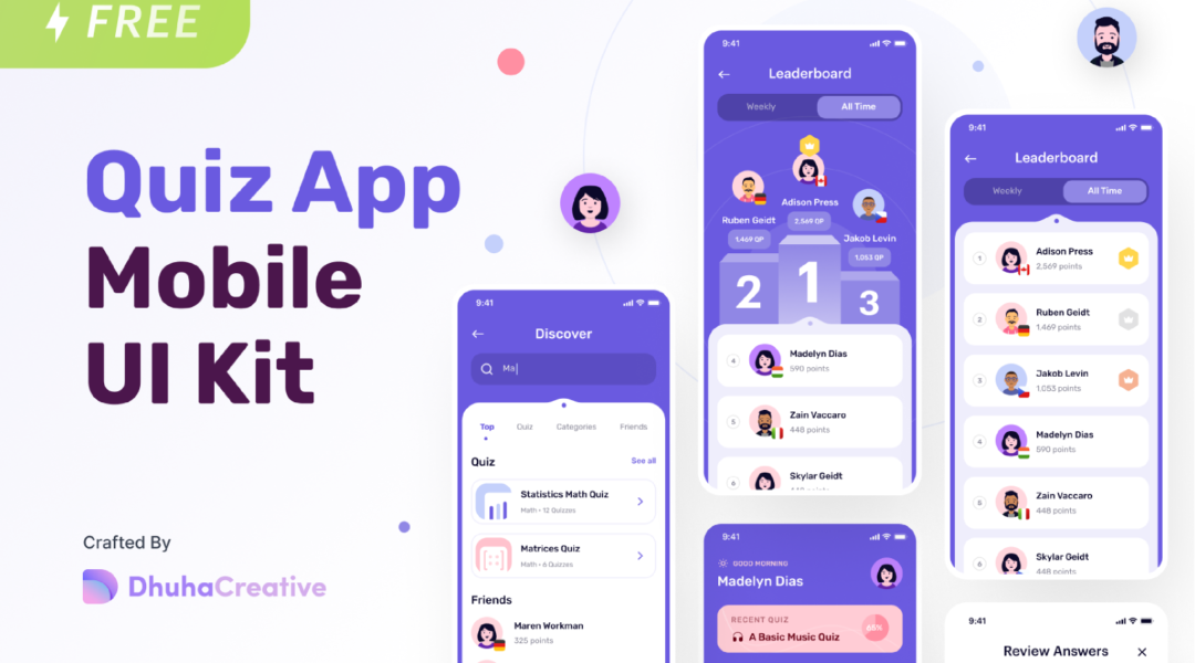  Queezy – Quiz App UI Kit
