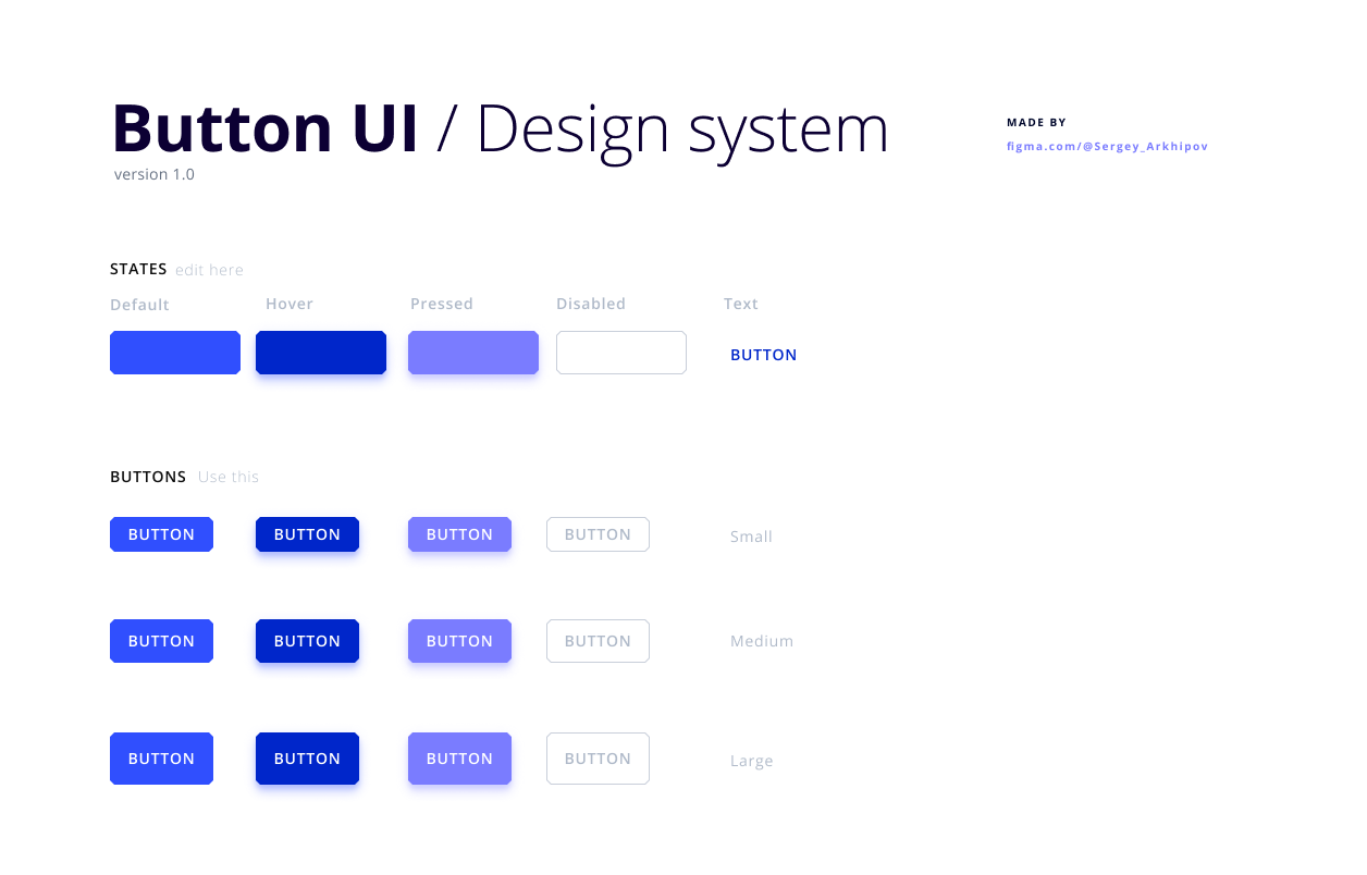 Button UI / Design System
