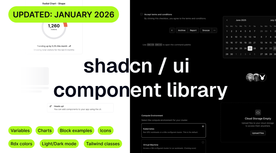 shadcn/ui components with variables & Tailwind classes – Updated January 2026
