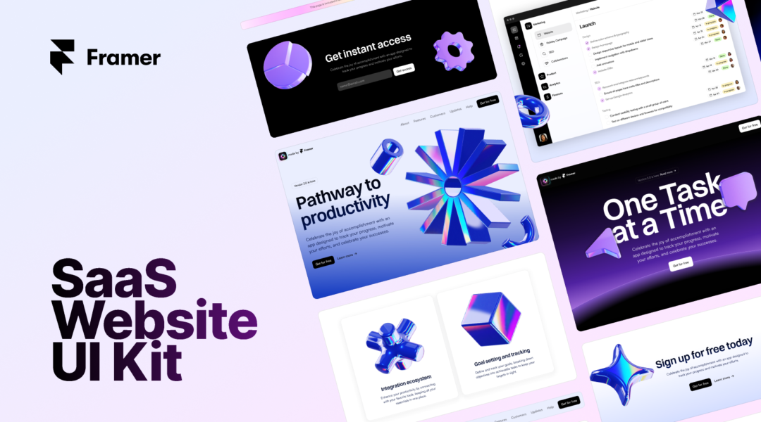 SaaS Website UI Kit — Framer Website Kit