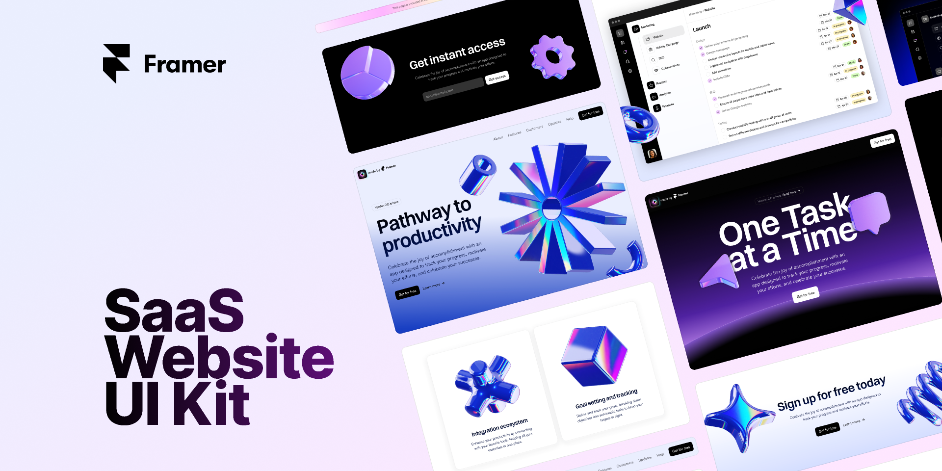 SaaS Website UI Kit — Framer Website Kit