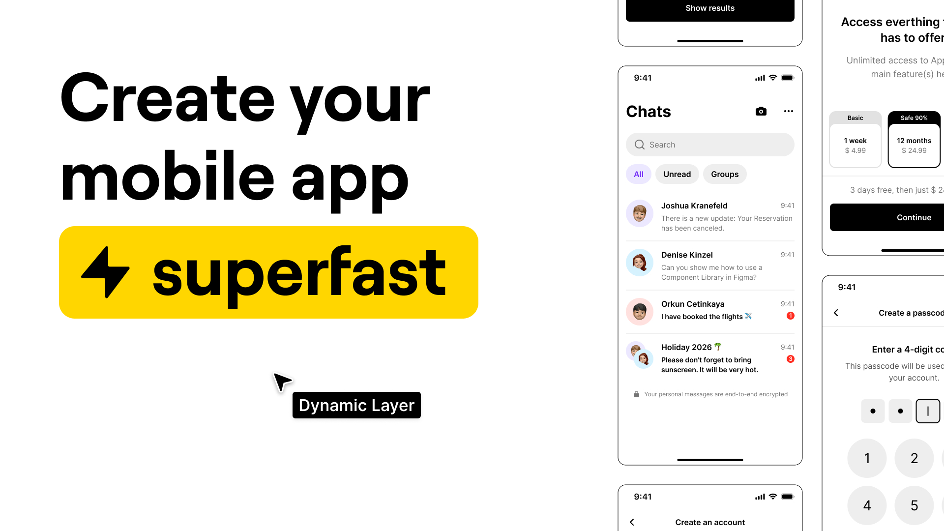 Dynamic Layer – FREE Mobile App UI kit and design system v5.1