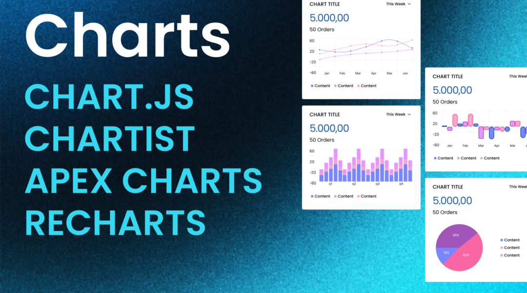 59 Charts UI Responsive Components Chart.js Chartist Apex Charts and Recharts