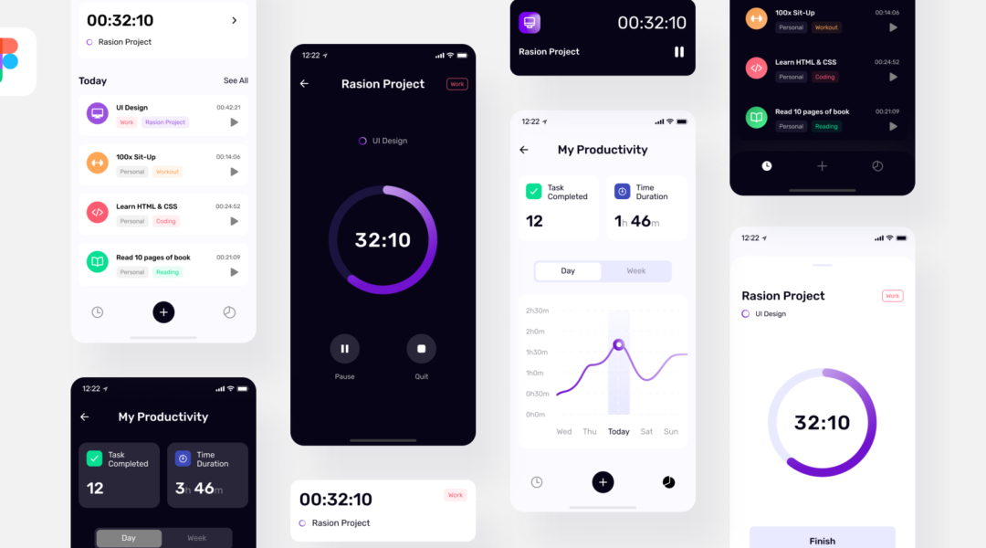TimePad Time Tracker – UI Kit