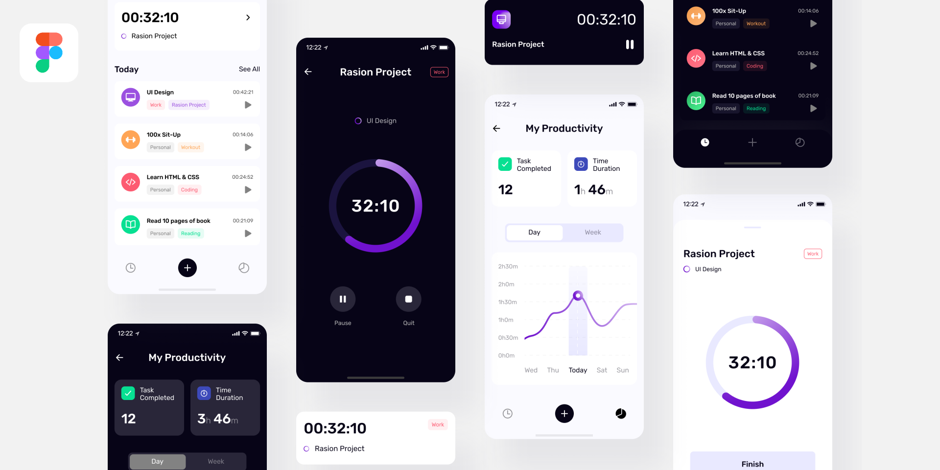 TimePad Time Tracker – UI Kit