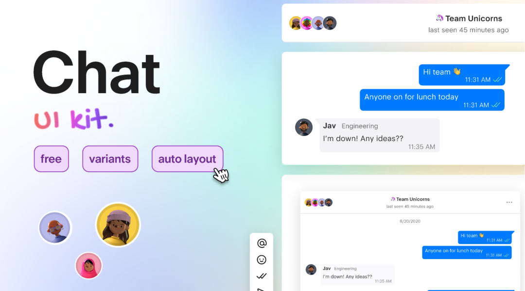 Chat UI kit Figma Free