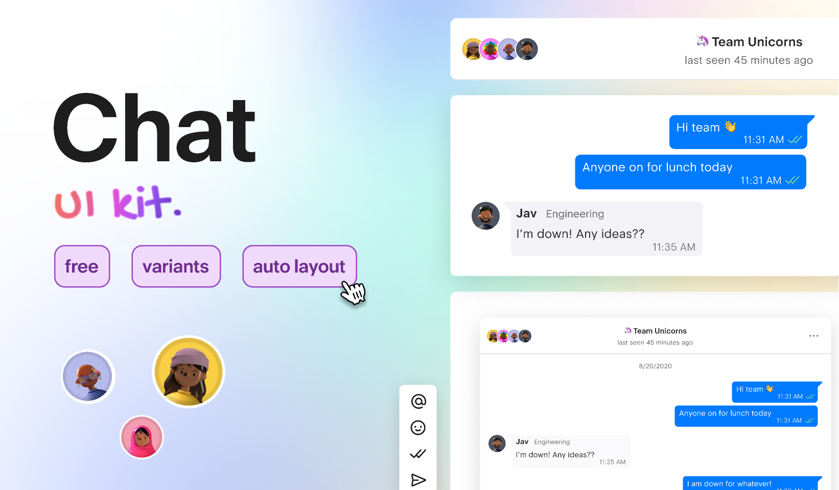 Chat UI kit Figma Free